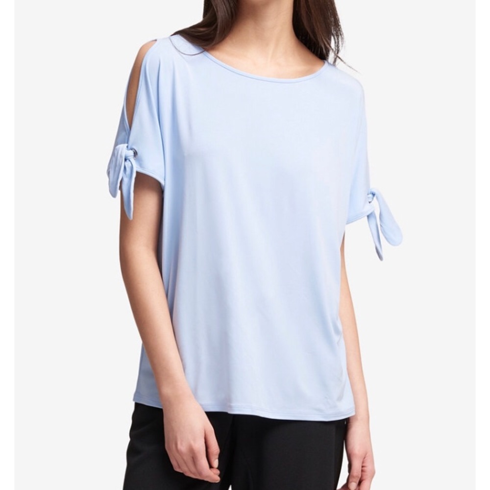 🔥SALE! INC Cold Shoulder Tie Sleeve Top